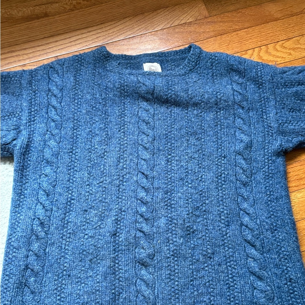 Women’s Blue Cable Knit Sweater GH Bass